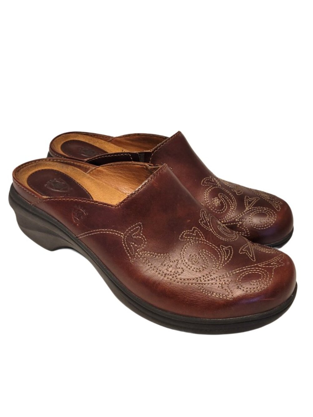 Ariat Savannah Embroidered Leather Clogs